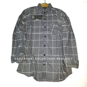 HEM KEMEJA FLANNEL KOTAK BB ATASAN WANITA LENGAN PANJANG OUTFIT KEKINIAN
