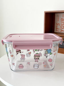 Heat Resistant Glass Microwave Oven Heating Food Storage Box Sealed with Lid Fridge Soup Bowl High Temperature Resistant Home Use