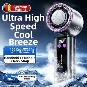 Quiet Powerful Turbo Cooling Handheld Fan USB Charging