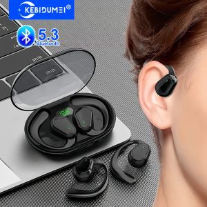 Kebidumei | KEBIDUMEI Open-Ear Bluetooth 5.3 Earphones Ear Hook Headphones HiFi Stereo Waterproof Wireless Headset Noise Reduction Earbuds