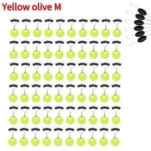 60Pcs 10Set Rubber Space Beans Oval/Long Column Stopper Fishing Bobber Float Fishing Float Folat Line Stopper S M L