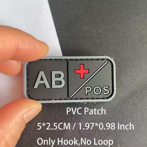 Small Patch with HookPVC Blood Type A B AB O POS NEG EmblemenPatches Military Tactical Badges on BackpackOutdoor Equipment