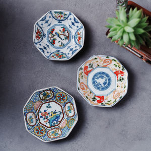 Retro Ceramic Flavor Plate Creative Octagonal Appetizer Plate Commercial Hot Pot Condiment Plate Dessert Plate Snack Plate