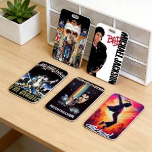 Michael Jackson Multi-Use Work Lanyard with ID CardDurable Neck Strap for Employee Badge and Working Permit Card Cover.