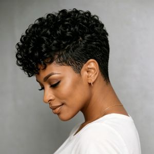 Short Curly Pixie Wig Human Hair for Women Full Machine-made 180%Density Perfect for Everyday Use