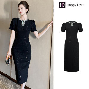 Happy Diva Womens Summer Black Sequin Dress Vintage Dress Wedding Party Dress 9029