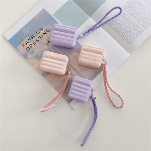 Airpods 3กรณี Pro2 Apple ชุดหูฟังบลูทูธไร้สาย Airpods 1/2 Pro ฤดูใบไม้ร่วงและฤดูหนาวเคสป้องกันหูฟัง Airpods เสื้อขนเป็ดเคสพร้อมสายคาด