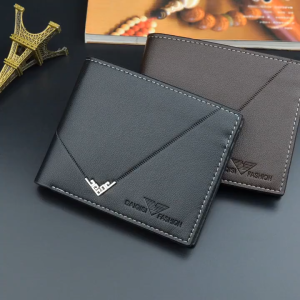 Men Short Wallet Large Capacity Card Holder PU Leather Zip Pocket Business Clutch Dompet Lelaki Man