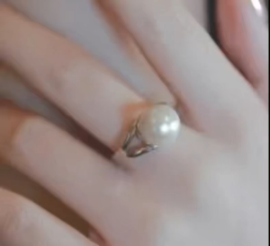 Viviann Original 925sterling silver Edison10mm Pearl Ring Senior Vintage Pearl Jewelry For Women Fashion Womens Size Pearl Open Ring Temperament Fashion Ring Joint Pearl Ring Jewelry Lover Gift