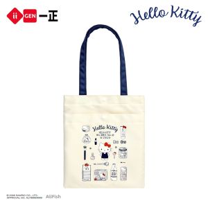 Yi ZHENG | Cute Girl Hello Kitty Printed Canvas Tote Bag