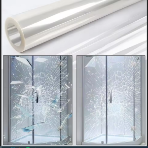 Security Window Film Shatterproof Film Transparent Self-Adhesive Security Window Film Anti Shatter Tempered Glass Film for Home