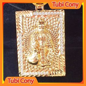 Mặt Dây Chuyền thầƞ Tải Bản Vuông Thỏi Vàng M1574-160-UA Tubi Cony - Phong Thủy- Sang Trọng