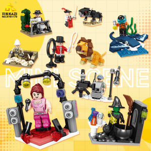 KAZI Mini Micro Scene DIY Role Play Figure Assembly Educational Building Blocks Toy for Boys Creative And Cultural Gifts