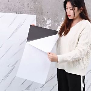 Marble Wall Tiles DIY Adhesive Wallpaper Waterproof Foam PVC Wall Sticker Wall Decor 30×60cm