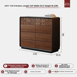 HESHIBOYA | Antique Style Solid Wood Drawer Chest 9 Drawers