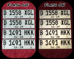 Plat Nomor Mobil Reflektif Barcode QR font terbaru warna putih Sepasang