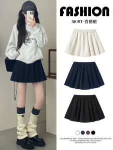 Váy Mini Xếp Ly Màu Đen Cạp Cao Cho Nữ Mùa Thu 2025 Phong Cách Mới Chữ a Che Mông Ôm Sát Cơ Thể Váy Ngắn JK