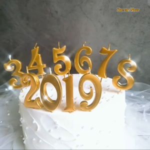 Zaman Now - Birthday Candle Number / Lilin Ulang Tahun Bentuk Angka 0- 9 Warna Gold Rosegold Silver / Lilin Pesta Ulang Tahun