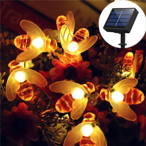 20/50/100 LED Cute Solar Bee Fairy String Lights Garden Lights 8 Mode Outdoor Lighting for Flower Fence Christmas Wedding Decor