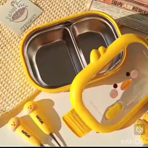 Hộp cơm giữ nhiệt 2 ngăn vịt vàng