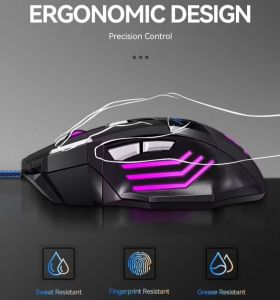 DPI Adjustable 7-Buttons USB Wired Gaming Mouse RGB Backlit Gamer Ergonomic Design Optical Mouse For PC Desktop Laptop Computer