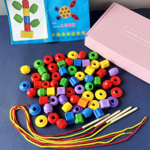 Childrens Bead Stringing Toys Educational Thread Beads Blocks Early Education Hands-On Training Attention Baby Kindergarten Teaching Aids