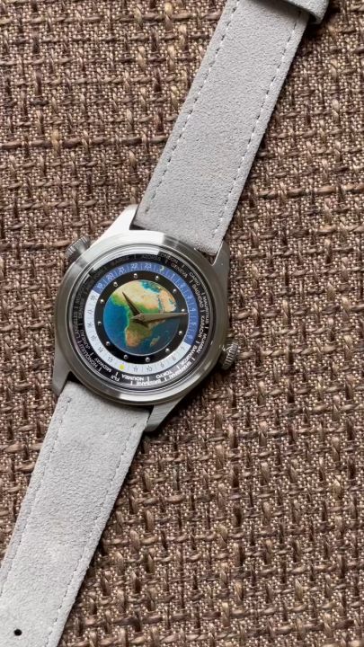 Dial Wrist Watch Crown NEW Merkur Dual Crown World Time Enamel