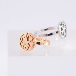 Hyl Jewelry 182J Cincin Stainless Wanita Emas Muda Anti Karat Asli Silver Emas Couple Dewasa Dan Luntur Logam Asesoris