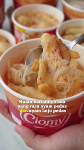 CIOMY Cuanki Instan Non MSG Chiken Cheese Cup Spicy Reguler Lite Halal