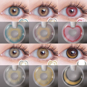 EYESHARE 1pair Colored Contact Lenses for Eyes Fashion Blue Lenses Brown Pupils Cosmetic Contacts Yearly Korean Color Contact