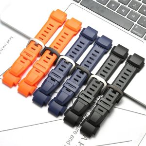Casio Protrek PRG 260 500 510 250 5100 2500 สายรัดข้อมือสำหรับผู้ชายกันน้ำยางเรซิน