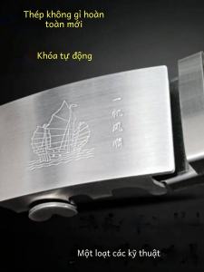 High-Grade Men Stainless Steel Automatic Buckle Thickened Durable Belt Buckle Pant Belt Business Pants Belt Buckle Pure Steel