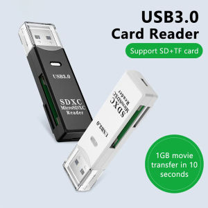 2 In 1 USB 3.0 2.0 Micro SD TF Card Reader High Speed Data Transmission up to 5Gbps Compatibility Multiple for PC Laptops Camera