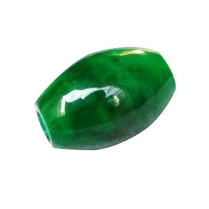Natural Jadeite Myanmar Full Green Lucky Pendant Iron Dragon Road through Green Oval Loose Beads DIY Bracelet Accessories