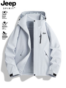Jeep Spirit Womens Spring Autumn Windproof Waterproof Three-in-One Jacket Mens Style Outdoor Camping Travel Gear Polyester Fiber