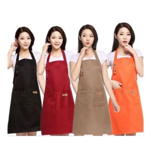 (บางกอกสปอต) แฟชั่นผ้าใบผ้ากันเปื้อนกันน้ําร้านกาแฟตัดผมผ้ากันเปื้อนทํางานครัวผ้ากันเปื้อนทําอาหาร