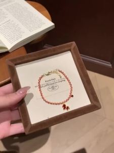 2026 New Zodiac Horse Red Rope Bracelet for Women Handmade Weaving Hand Rope Good Luck Red Girlfriend Jewelry