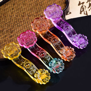 10cm Crystal Jade Ruyi Decoration Glass Auspicious Ruyi Topaz Jade Ruyi Opening Ceremony Gift 七彩琉璃水晶如意摆件招财开业礼品吉祥如意家居客厅小摆件装饰品