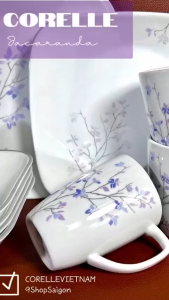 Corelle USA - Jacaranda - [Bán lẻ] 01 Món Tô/ Dĩa/ Ly Hoa Phượng Tím [Hiếm]