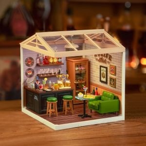 Rolife DIY Miniature Plastic House Building Set Toys Playset Suitable Construction Toys Gifts for Teens Adults Leisurely Cheers Bar