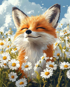 Painting By Number Adults Animals Fox Daisy Digital Oil Paintings on Number Diy Drawing on Canvas Arts Crafts Home Decor
