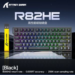 ATTACK SHARK | ATTACK SHARK R82 HE Wired 75% Magnetic Keyboard RGB 8000Hz Rapid Trigger 0.005mm Actuation Gaming Keyboard