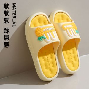 Womens Summer Bathroom Indoor Thick Bottom Slip-resistant Anti-odor Silent Walking Shoes Cartoon Korean Style Flat Heel