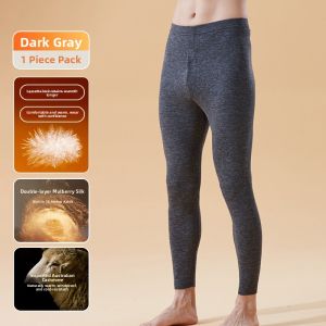 miiow | Mens Autumn Winter Thermal Pantyhose Thin Seamless Base Layer Pants Cashmere Silk Warmth Youth Full Length Polyester Spandex