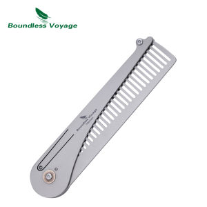 Boundless Voyage Foldable Titanium Comb Anti-Static Titanium Hair & Beard Comb Pocket Size Suitable for Men & Women Ti9011A