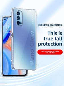 RISEOUS | Transparent Anti-shock Silicone Corner Airbag Protective Case for oppo Reno4SE/Reno4Pro/Reno4