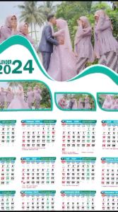Kalender 2025 Foto Sendiri Design Custom Ukuran 32x48cm Plus Gantungan Eyelet Tema Kolase