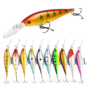 1PCS 11cm/9.5g Fishing Lure Minnow Floating Artificial Hard Bait with 2 Treble Hook Fish Baits Bass Wobblers Lures