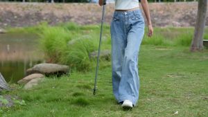 ROCKBROS Outdoor Trekking Aluminium Alloy Cane Foldable Telescopic Anti Slip Walking Hiking Mountaineering Crutches