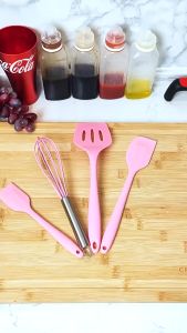 Set Spatula Peralatan Masak Sutil Silikon NonStick Cooking 5IN1